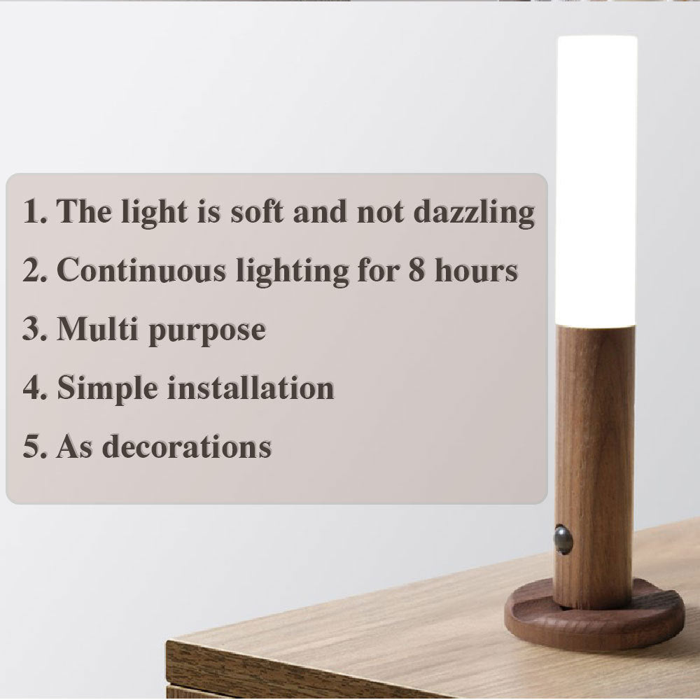 Magnetic Wood Wireless Motion Detection Night Light