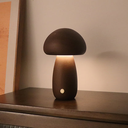 Wooden Cute Mushroom Night Light Table Lamp