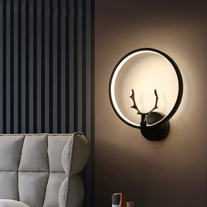 Antler Deer Head Wall Lamp