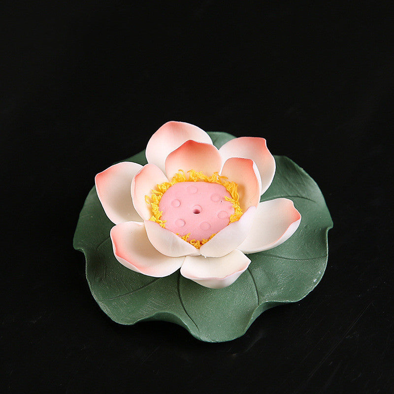 Lotus Flower Incense Holder Ceramic Ornaments Large