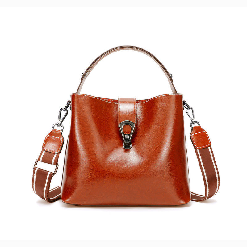 Retro Women's Autumn And Winter Bucket Bag Shoulder Messenger Bag