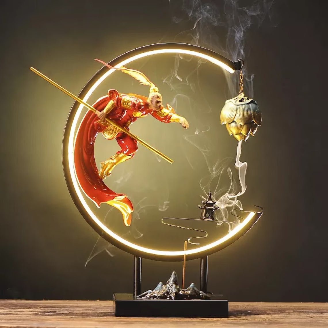 Monkey King Incense Burner Lamp