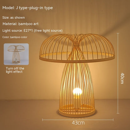 Japanese Retro Bamboo Bedside Lamp