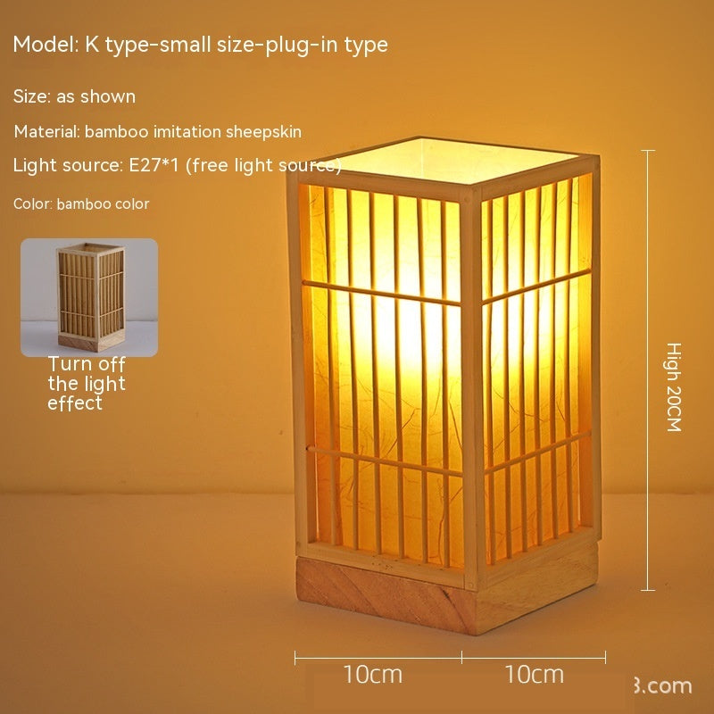 Japanese Retro Bamboo Bedside Lamp