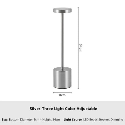 Classic Metal Touch Sensor LED Table Lamp – Rechargeable