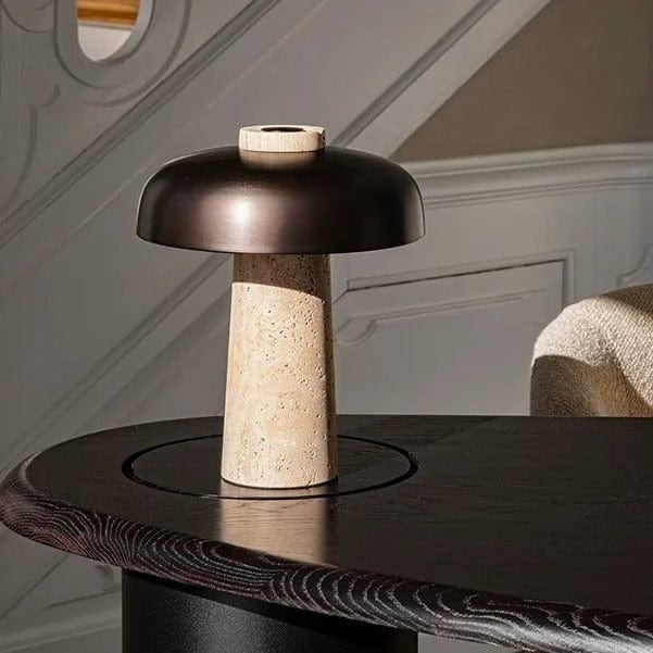 Simple style terrazzo mushroom-shaped decorative table lamp