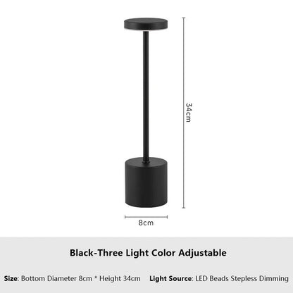 Classic Metal Touch Sensor LED Table Lamp – Rechargeable