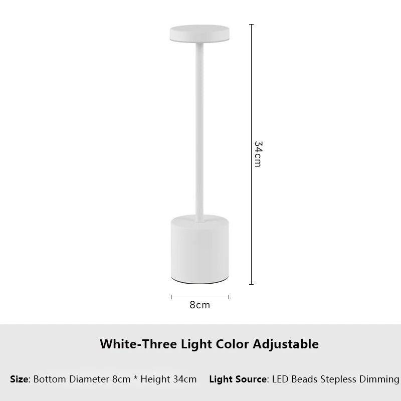 Classic Metal Touch Sensor LED Table Lamp – Rechargeable