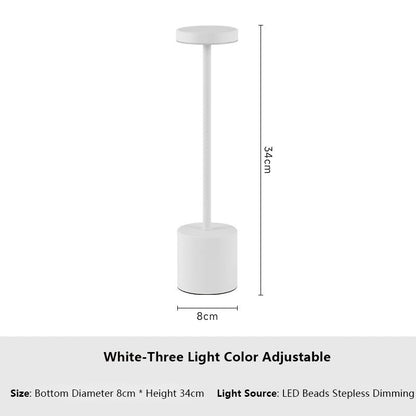 Classic Metal Touch Sensor LED Table Lamp – Rechargeable