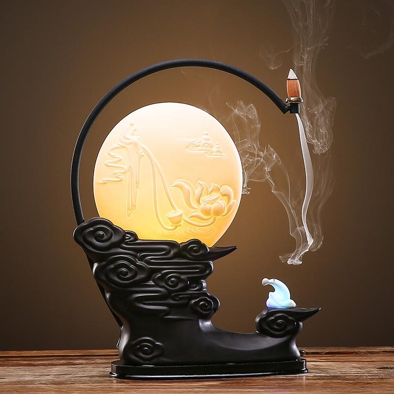 The Full Moon Incense Burner Table Lamp